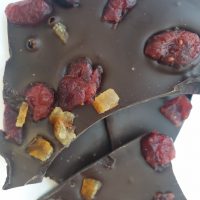 Belgian Dark Chocolate Orangette and Cranberry Bark